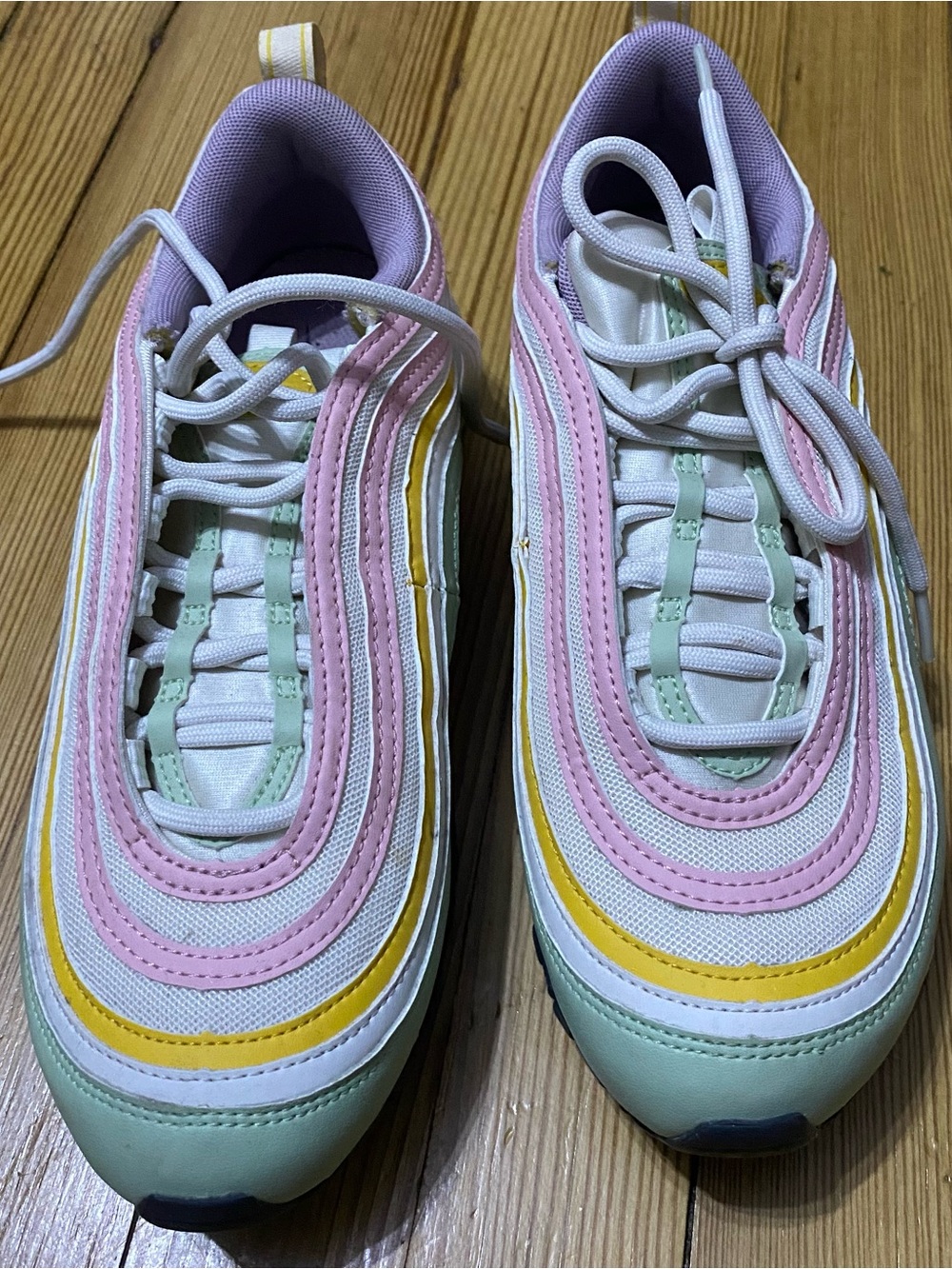 Nike Air Max 97 Pastel Mint Pink Yellow Lavender Sneakers Women's Size 9